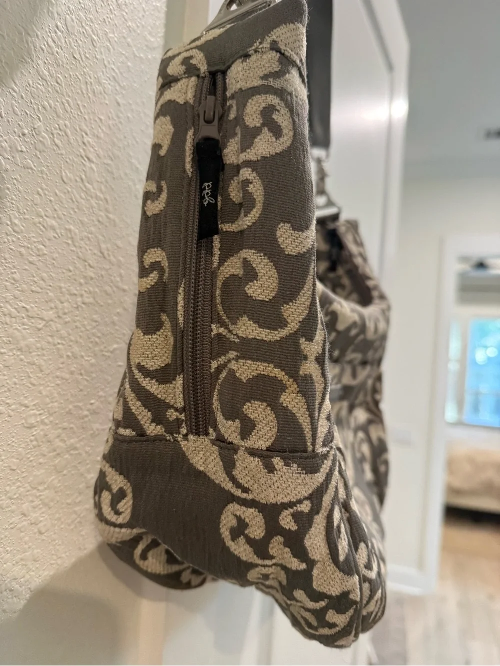 Petunia Pickle Bottom Gray and Cream Diaper Bag